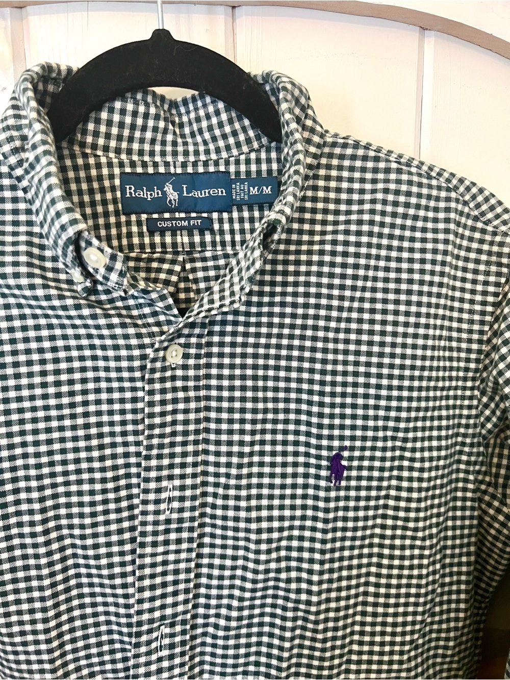 Ralph Lauren POLO Green Gingham Preppy Country Club Classic Button Down Shirt - Picture 8 of 8